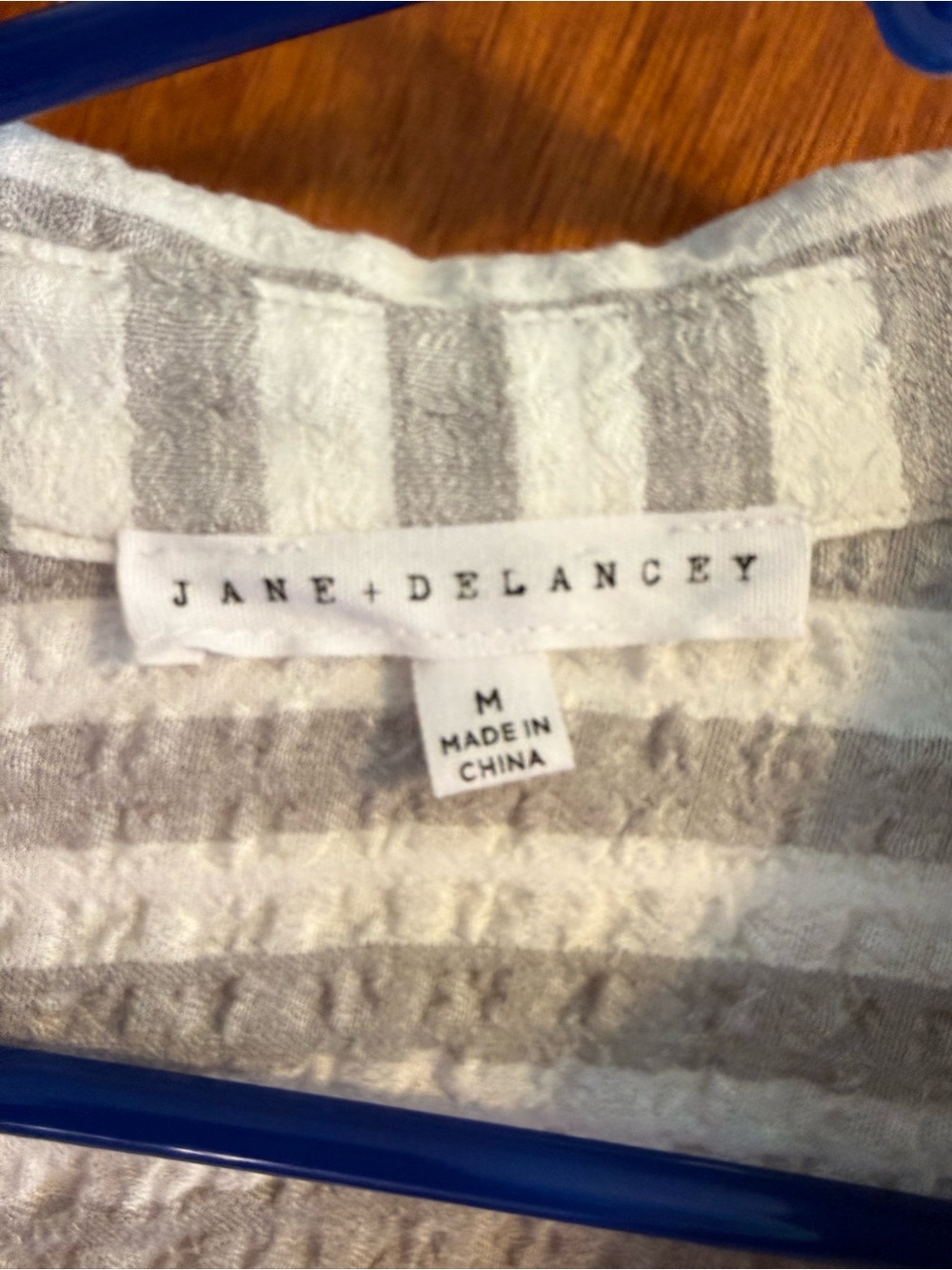 Bundle- Jane and Delancey Red & White/grey white Striped Button-Down Tops (Pair) - Picture 5 of 12